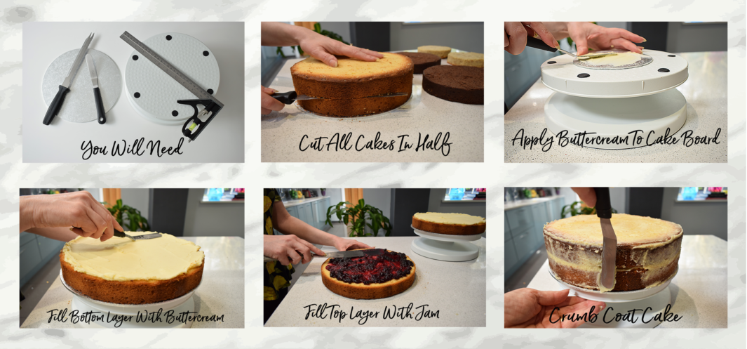 Three Tier Baby Shower Cake Step by Step Instructions