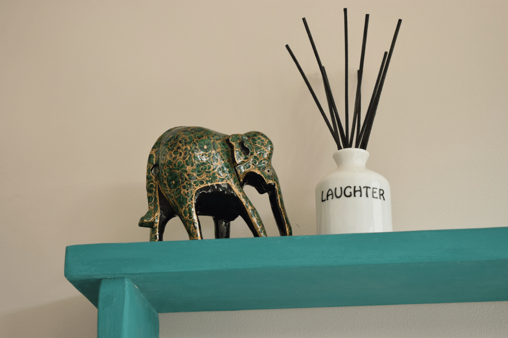 Charity Shop Green and Gold Elephant