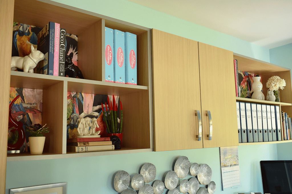 Office Shelving with Decorative Accessories