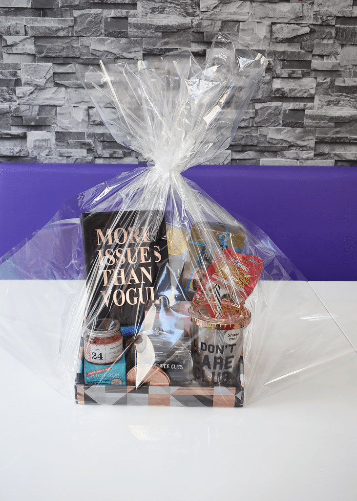 How to wrap cellophane around gift box