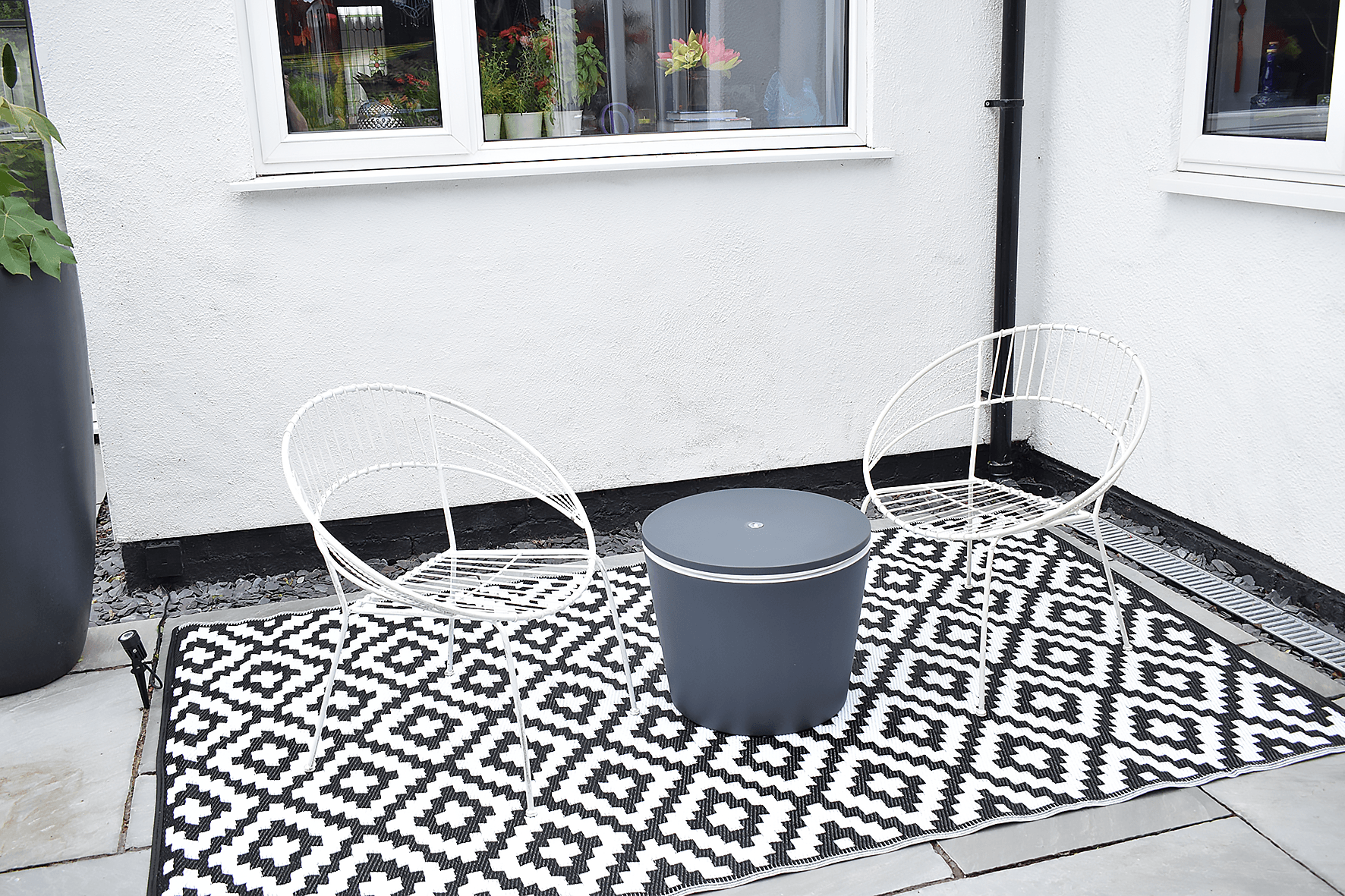 garden chairs and drinks cooler