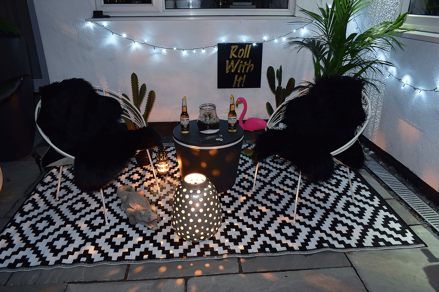 garden bar area night