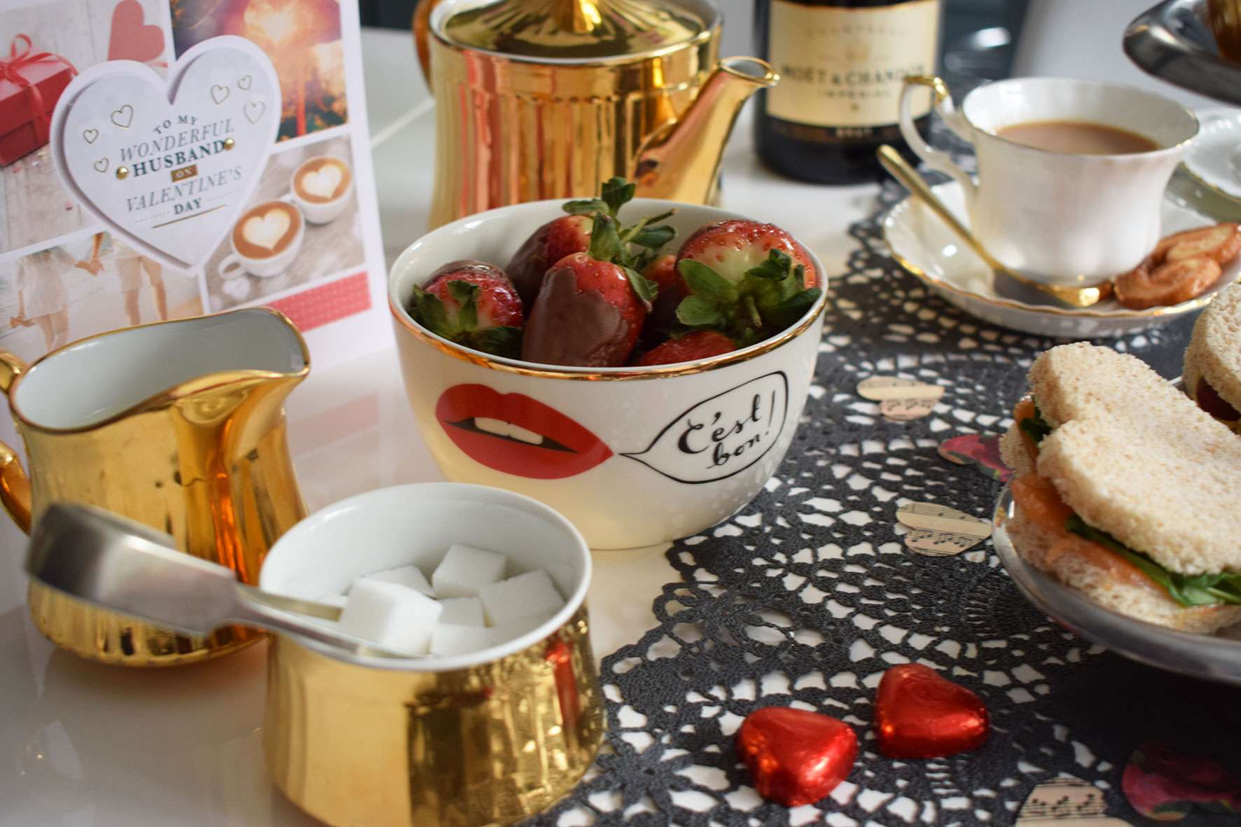 Valentine's Afternoon Tea Glam Table Setting