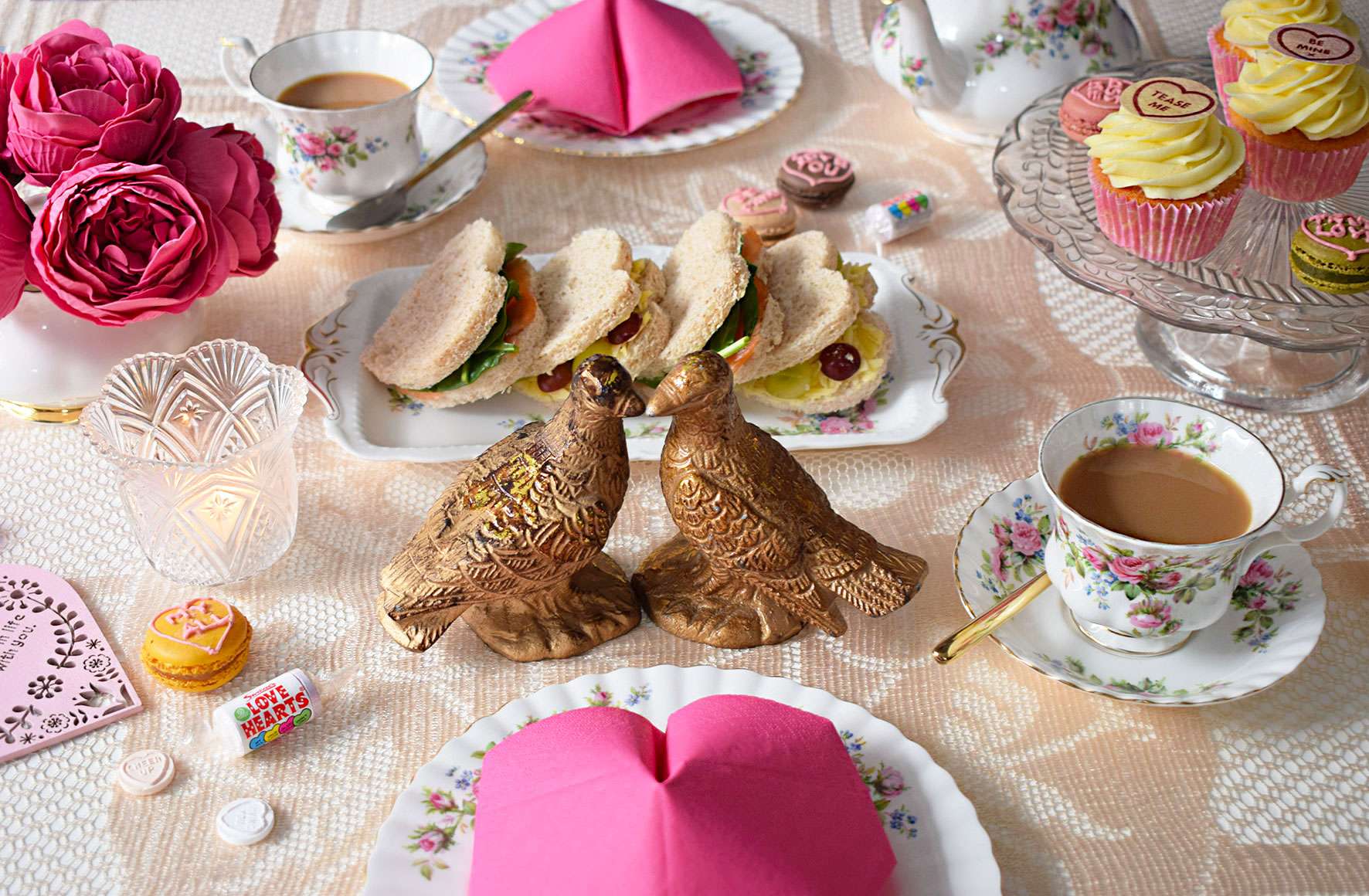 Valentine's Afternoon Tea Vintage Table Styling
