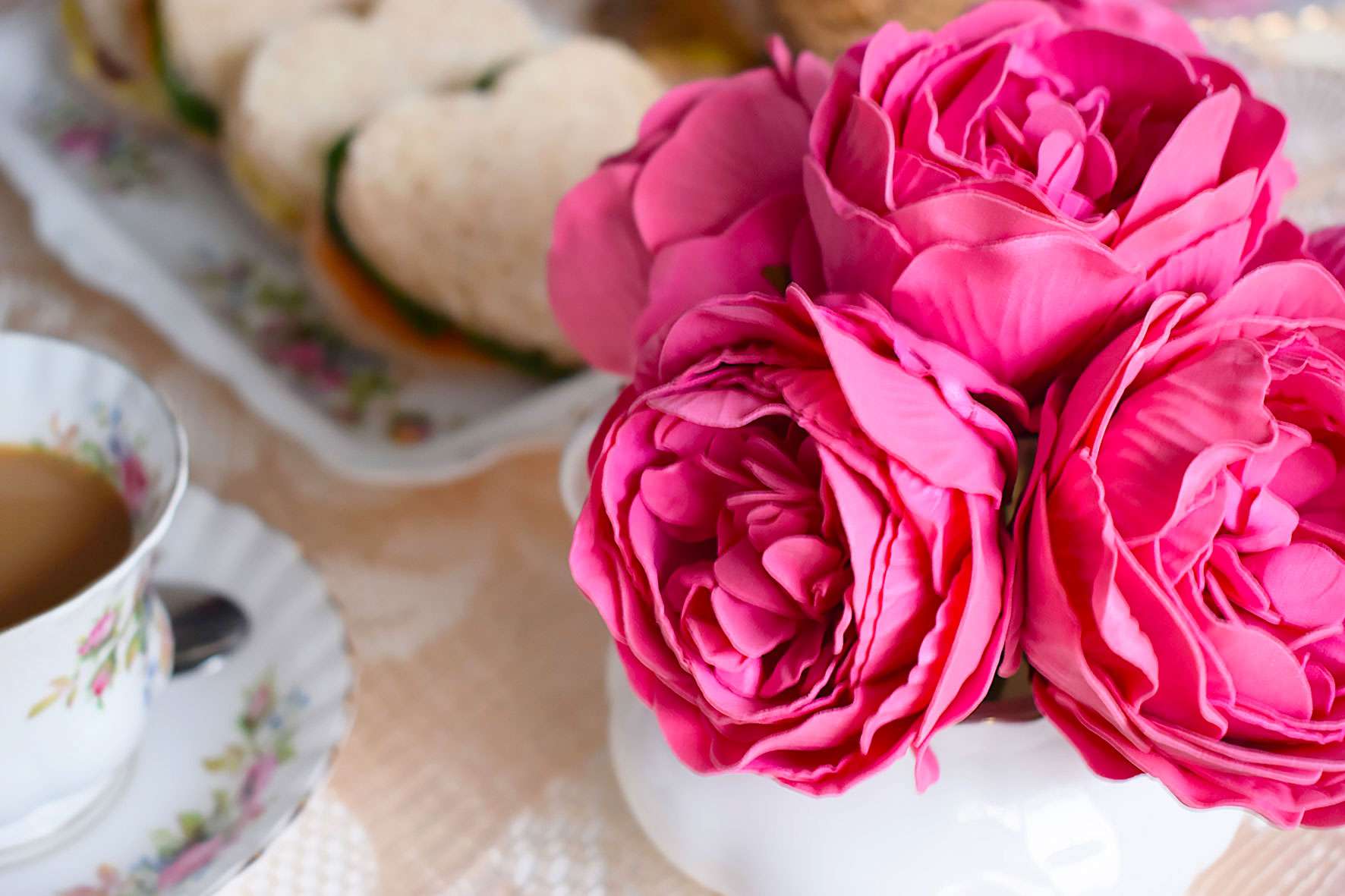 Valentine's Afternoon Tea Vintage Table Styling