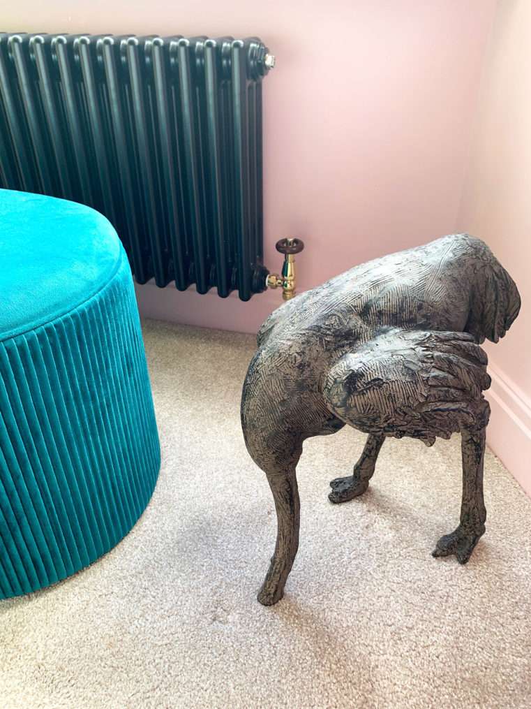 Quirky ostrich ornament.