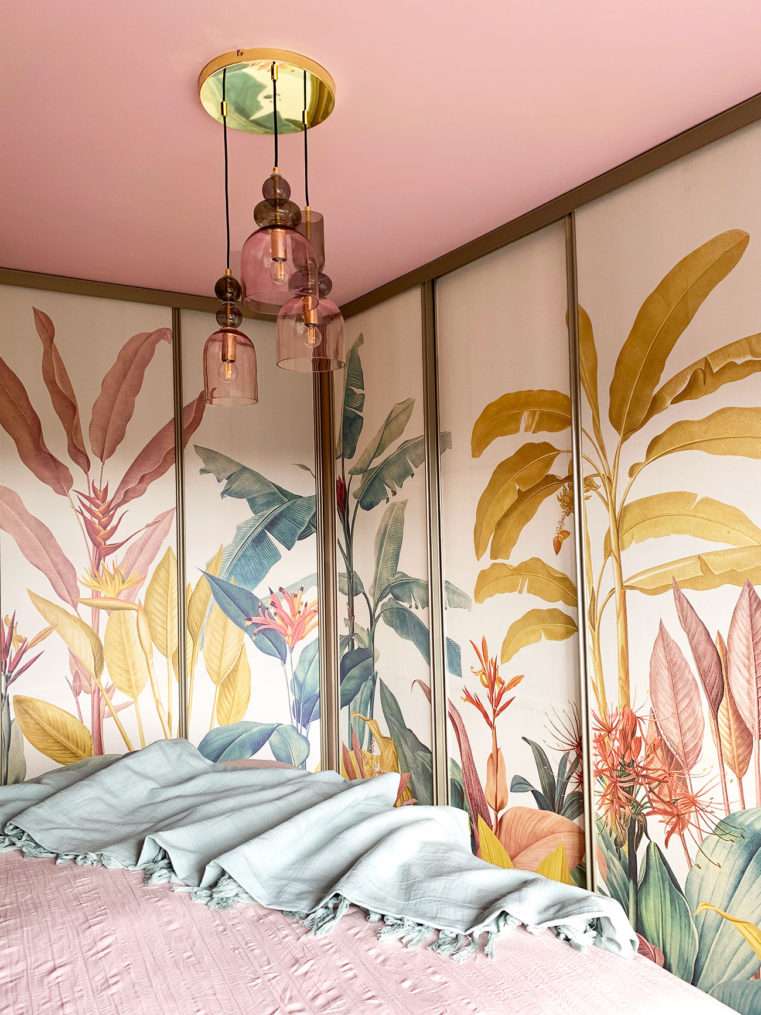 Tropical sliding wardrobe mural
